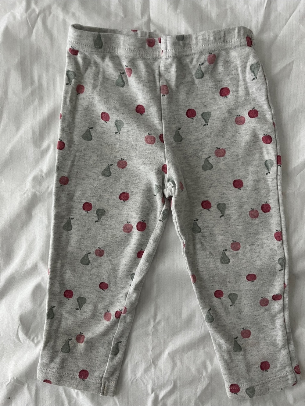 Carter's soft Light Gray Toddler Leggings with Fruit Print